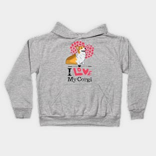 I Love Corgi White T-shirt Kids Hoodie